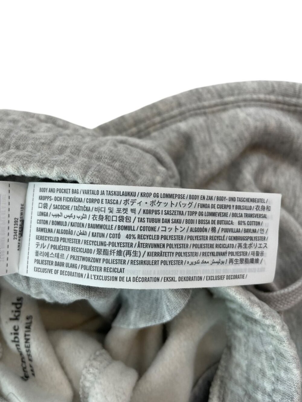 Abercrombie Kids A&F Essentials Grey Fleece Joggers Size 9/10 MSRP$40 NWT - Picture 7 of 7